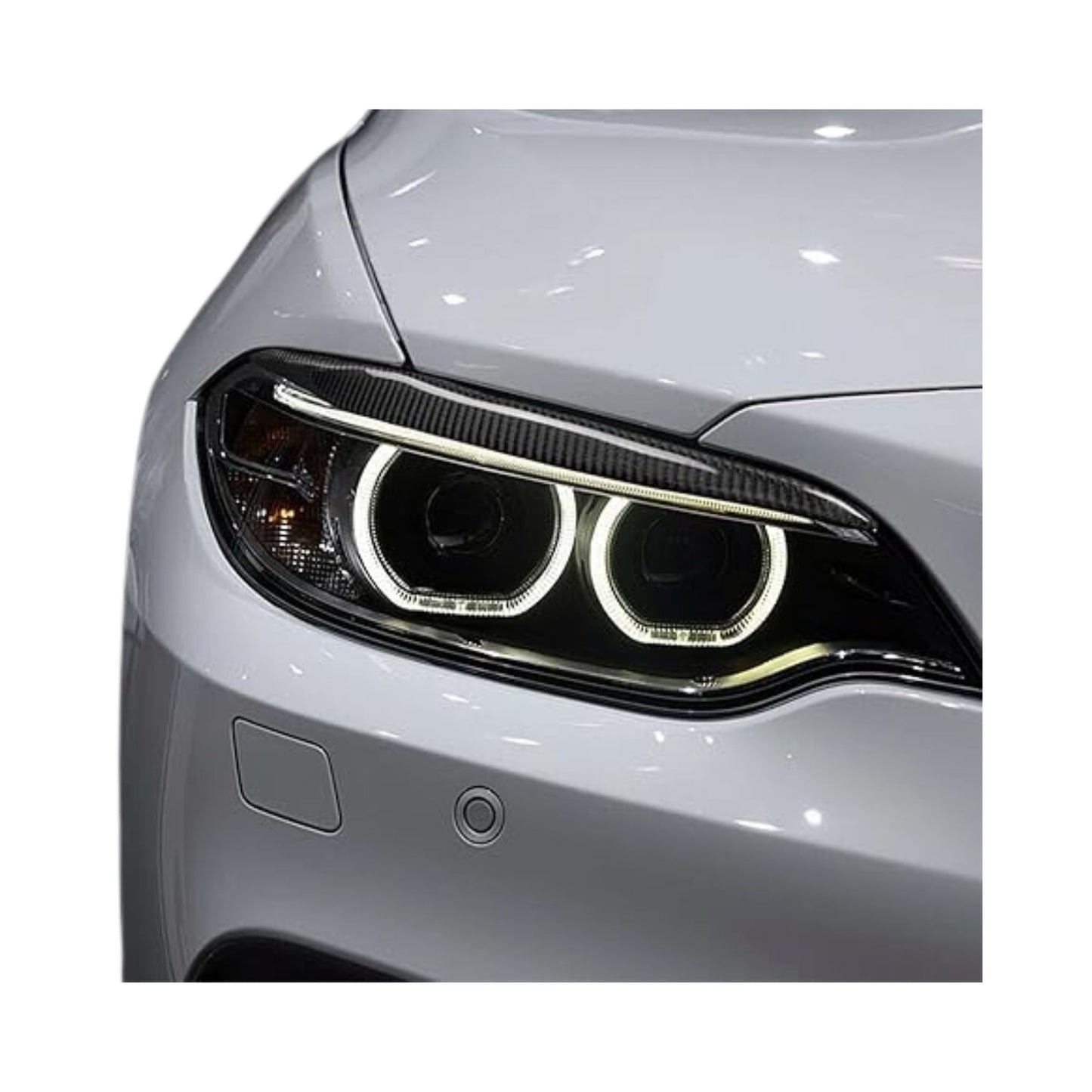 Carbon Fiber Headlight Eyelid Covers for BMW F22 / F23 2 Series & F87 M2 (2014–2019) – Sport Front-End Trim