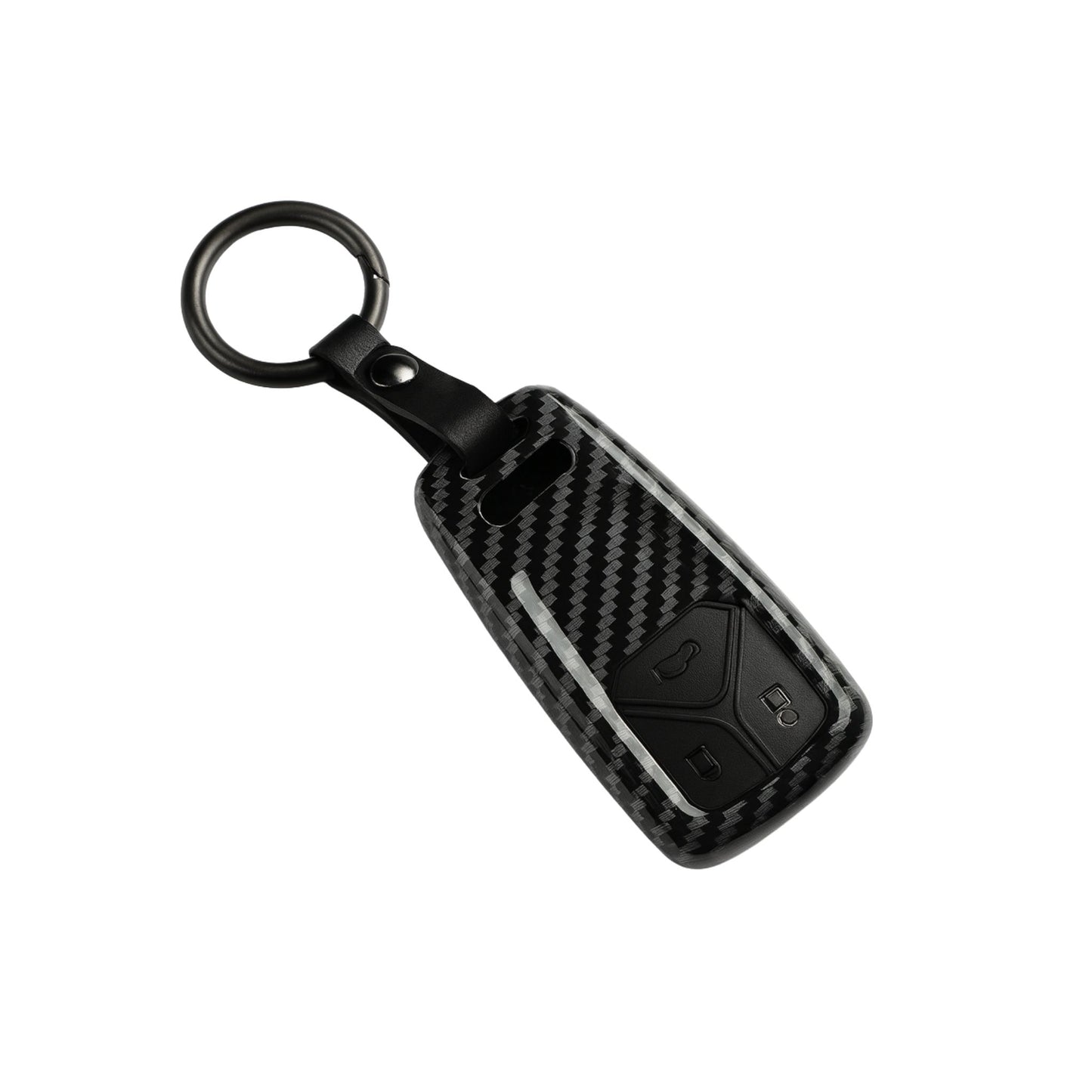 Carbon Fiber Style Key Fob Cover for Audi A4 B9 A5 A6 8S 8W Q5 Q7 4M S4 S5 S7 TT TTS RS – ABS Protective Shell