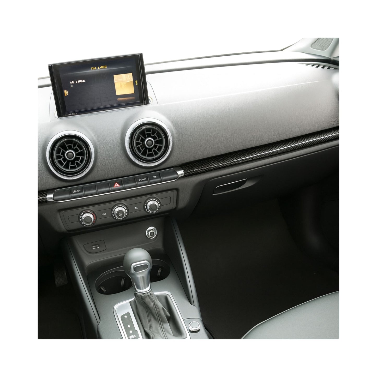 Carbon Fiber Style Dashboard Center Console Trim for Audi A3 / S3 / RS3 8V – Left-Hand Drive Only (3PCS Set)