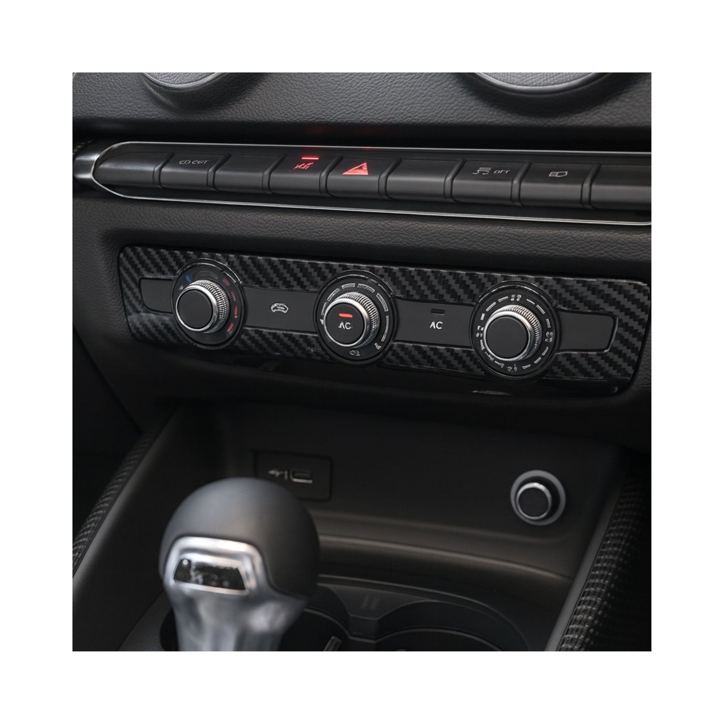 Carbon Fiber Style Air Conditioning Control Knob Frame for Audi A3 / S3 / RS3 8V – Interior AC Panel Trim