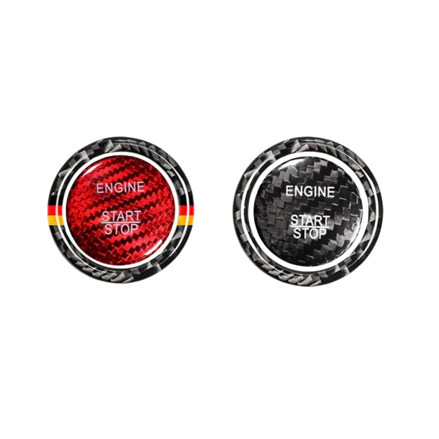 Carbon Fiber Engine Start/Stop Button Ring for Mercedes-Benz – Fits W204, W205, W212, C/E-Class (Red or Black)