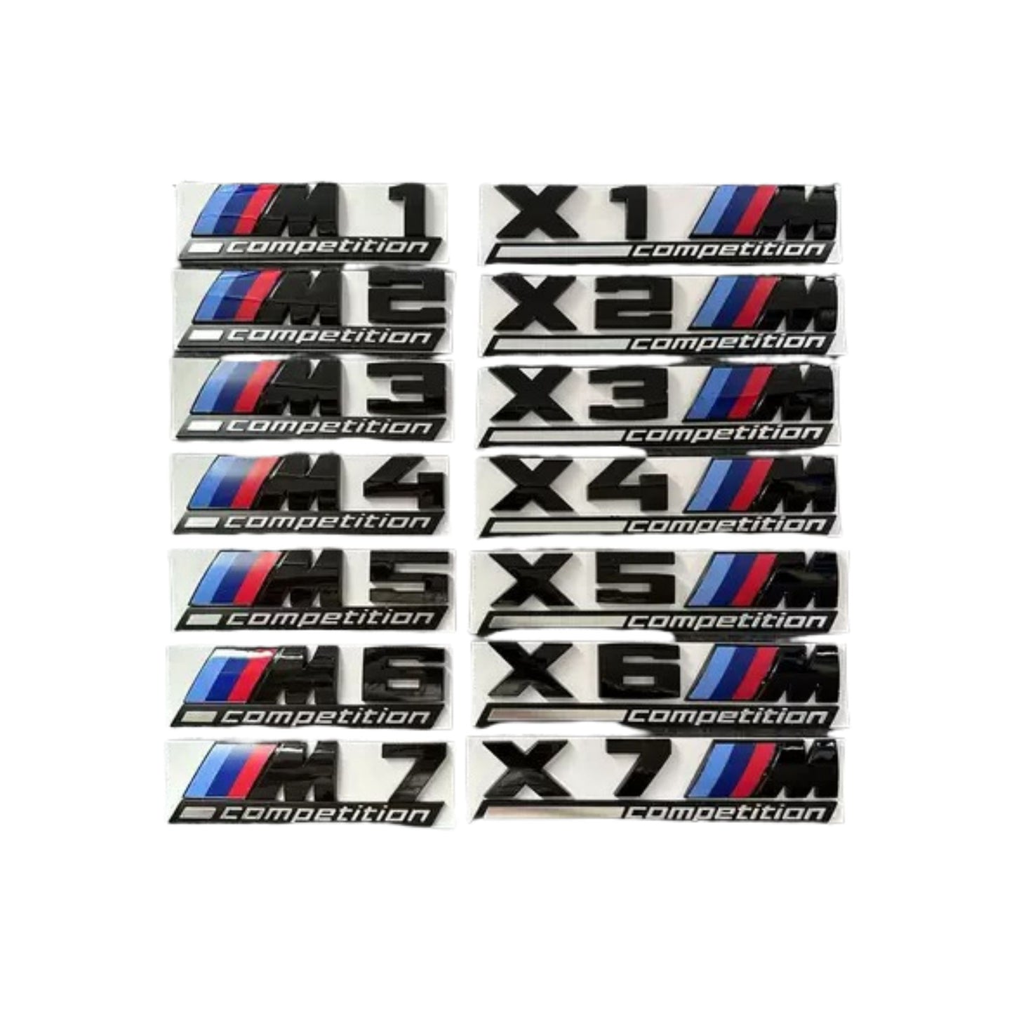 BMW M / M Competition Emblem Badge – Fits M1, M2, M3, M4, M5, M6, X1M, X2M, X3M, X4M, X5M – Trunk & Fender Badge