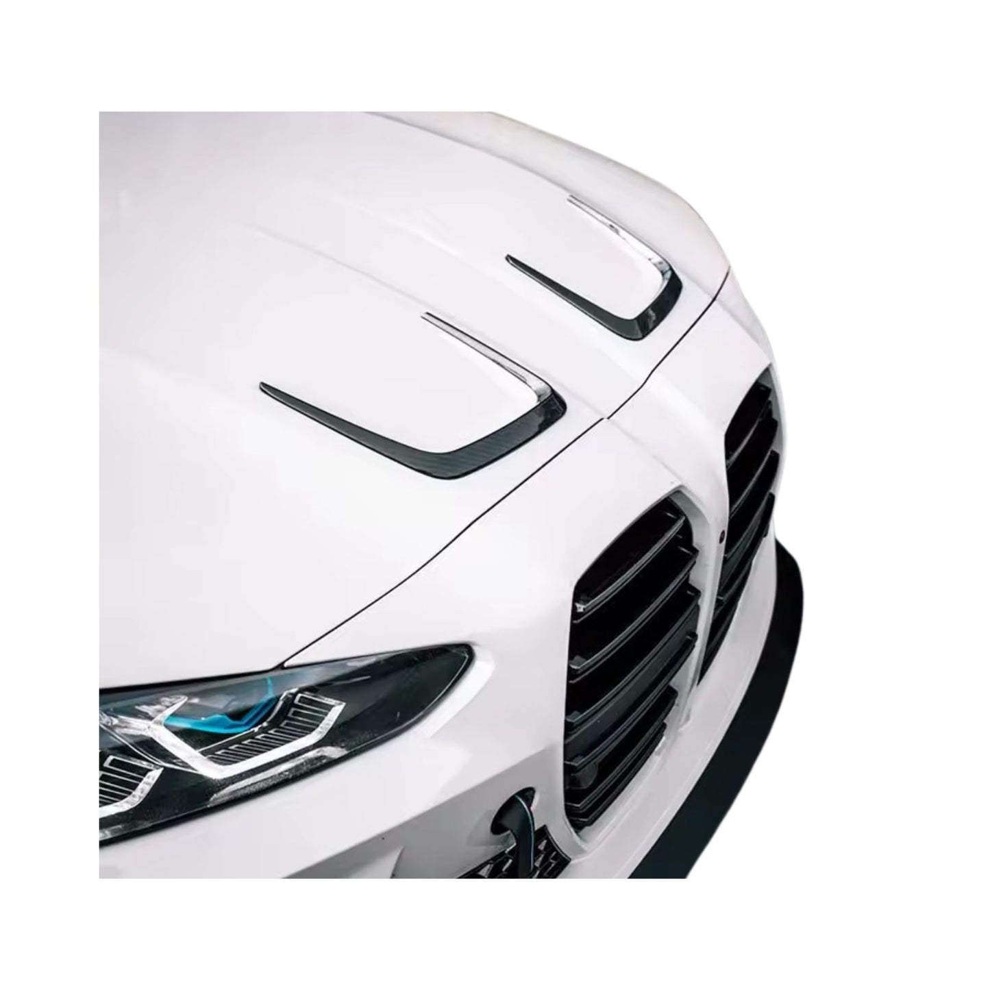 Real Carbon Fiber Engine Hood Outer Frame Trim – For BMW G80 G81 M3 / G82 G83 M4 (2021–2024) Front Engine Decorative Body Kit