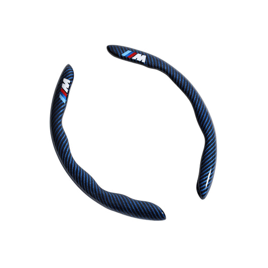 Carbon Fiber Steering Wheel Grip Cover for BMW – M Emblem Non-Slip Protector Fits E46 E36 E34 F10 E90 F30 E60 E53 E92 (Multiple Colors)