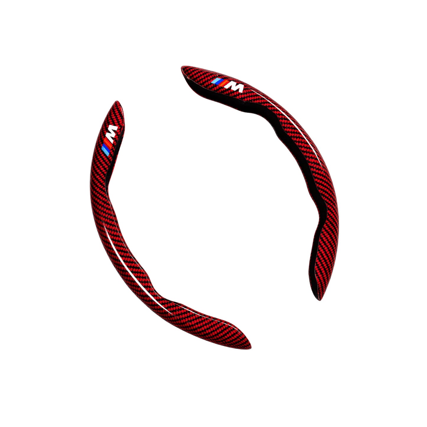 Carbon Fiber Steering Wheel Grip Cover for BMW – M Emblem Non-Slip Protector Fits E46 E36 E34 F10 E90 F30 E60 E53 E92 (Multiple Colors)