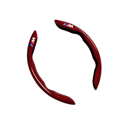 Carbon Fiber Steering Wheel Grip Cover for BMW – M Emblem Non-Slip Protector Fits E46 E36 E34 F10 E90 F30 E60 E53 E92 (Multiple Colors)