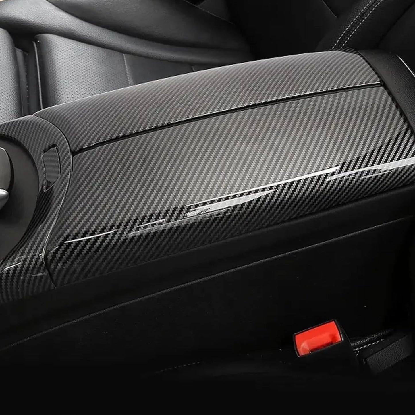 Carbon Fiber Armrest Box Trim Cover for Mercedes-Benz C-Class W205, E-Class W213, and GLC X253