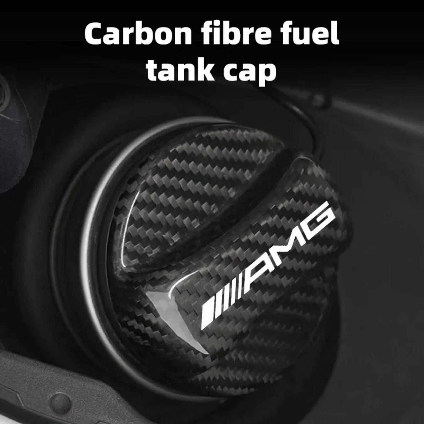 Carbon Fiber Fuel Tank Cap Cover for Mercedes-Benz AMG – Interior Fuel Cap Trim (W220/W221/W222/W217/W230/W204/W205/W203/W246/W245/X164)