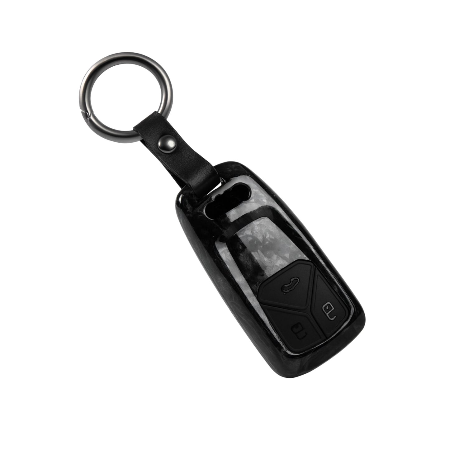 Carbon Fiber Style Key Fob Cover for Audi A4 B9 A5 A6 8S 8W Q5 Q7 4M S4 S5 S7 TT TTS RS – ABS Protective Shell