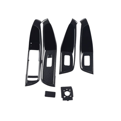 Carbon Fiber Style Window Switch & Door Handle Trim for Audi A3 / S3 / RS3 8V – Left-Hand Drive (Full 4PCS Set)