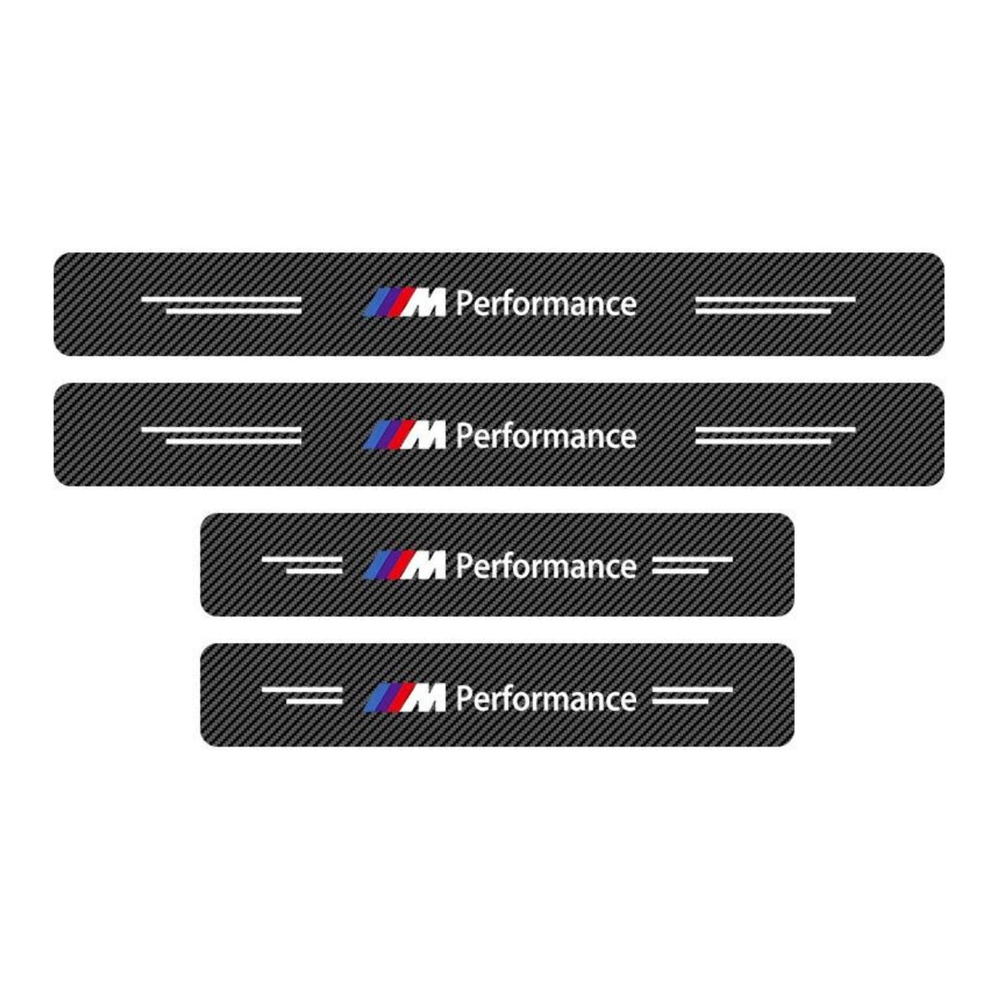 Carbon Fiber Door Sill Stickers for BMW M-Series – 4pcs 3D M Performance Stickers