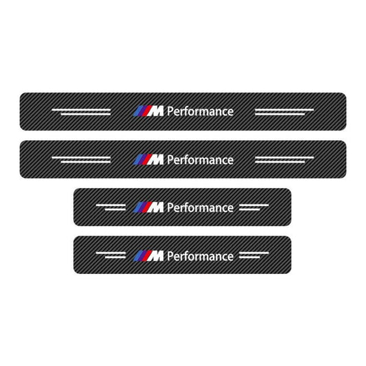 Carbon Fiber Door Sill Stickers for BMW M-Series – 4pcs 3D M Performance Stickers
