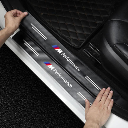 Carbon Fiber Door Sill Stickers for BMW M-Series – 4pcs 3D M Performance Stickers