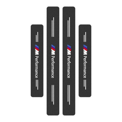 Carbon Fiber Door Sill Stickers for BMW M-Series – 4pcs 3D M Performance Stickers