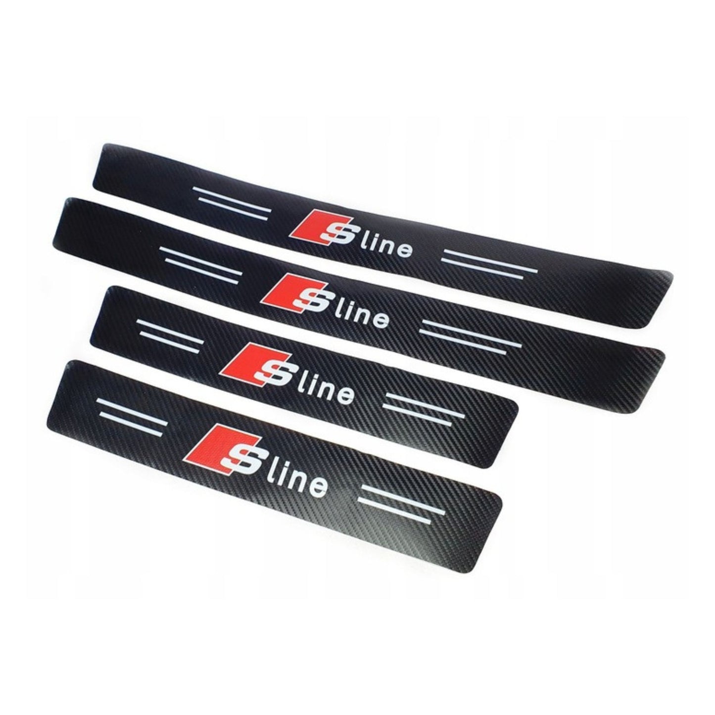 Carbon Fiber Door Sill Stickers for Audi – 4pcs Set (Fits A1–A8, Q1–Q8, TT, S5, B8)