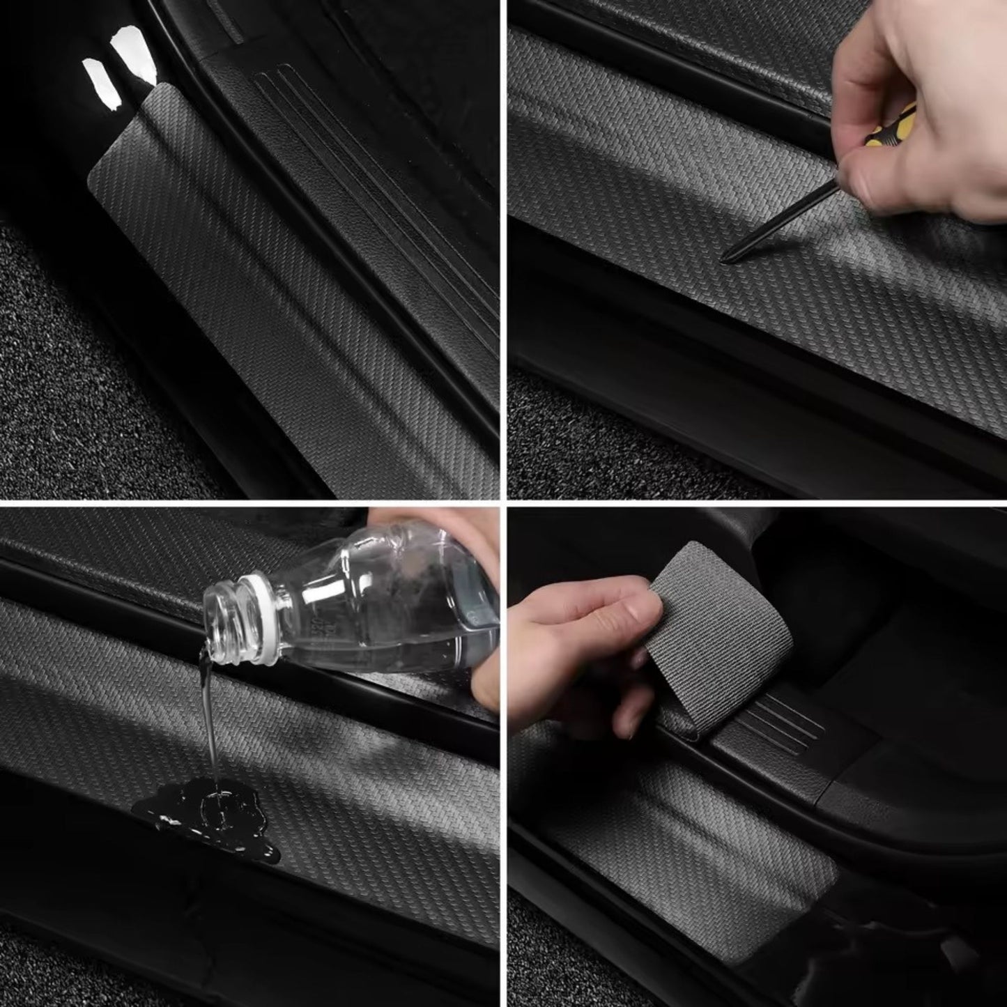 Carbon Fiber Door Sill Stickers for Mercedes-Benz – 4pcs AMG-Style Set