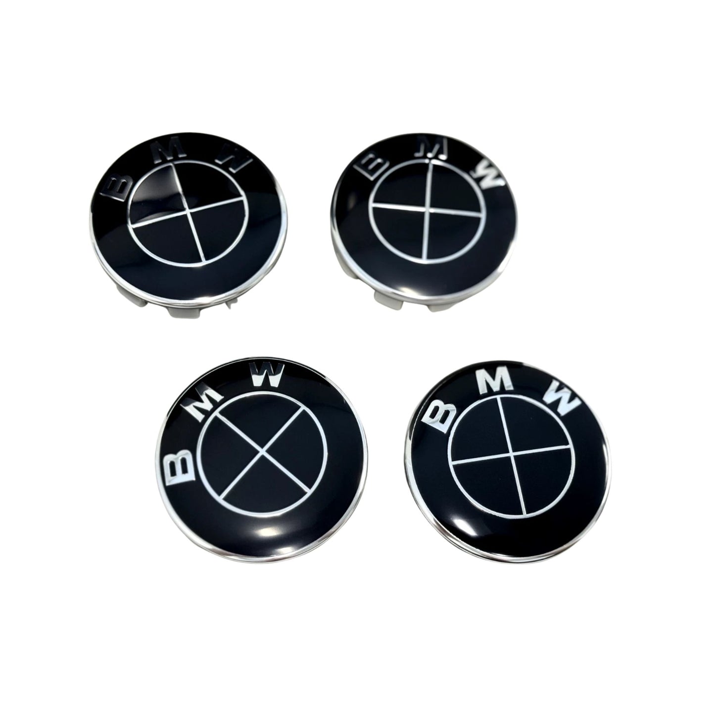 All-Black BMW Logo Emblem Set – 7pcs Front, Rear, and Wheel Badges (Fits E/F/G Series Models)