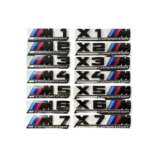 BMW M / M Competition Emblem Badge – Fits M1, M2, M3, M4, M5, M6, X1M, X2M, X3M, X4M, X5M – Trunk & Fender Badge
